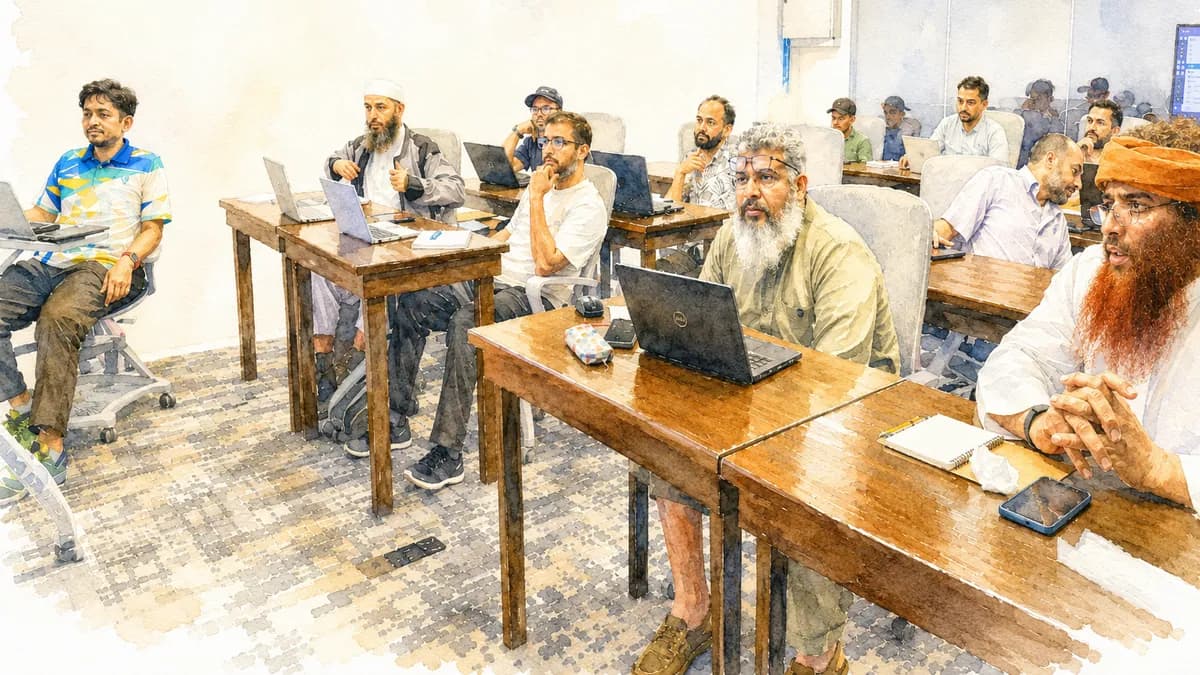 A student training session in progress
